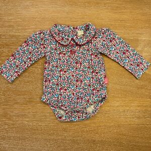 JoJo Maman Bebe Floral Bodysuit - Red, Blue, and pink